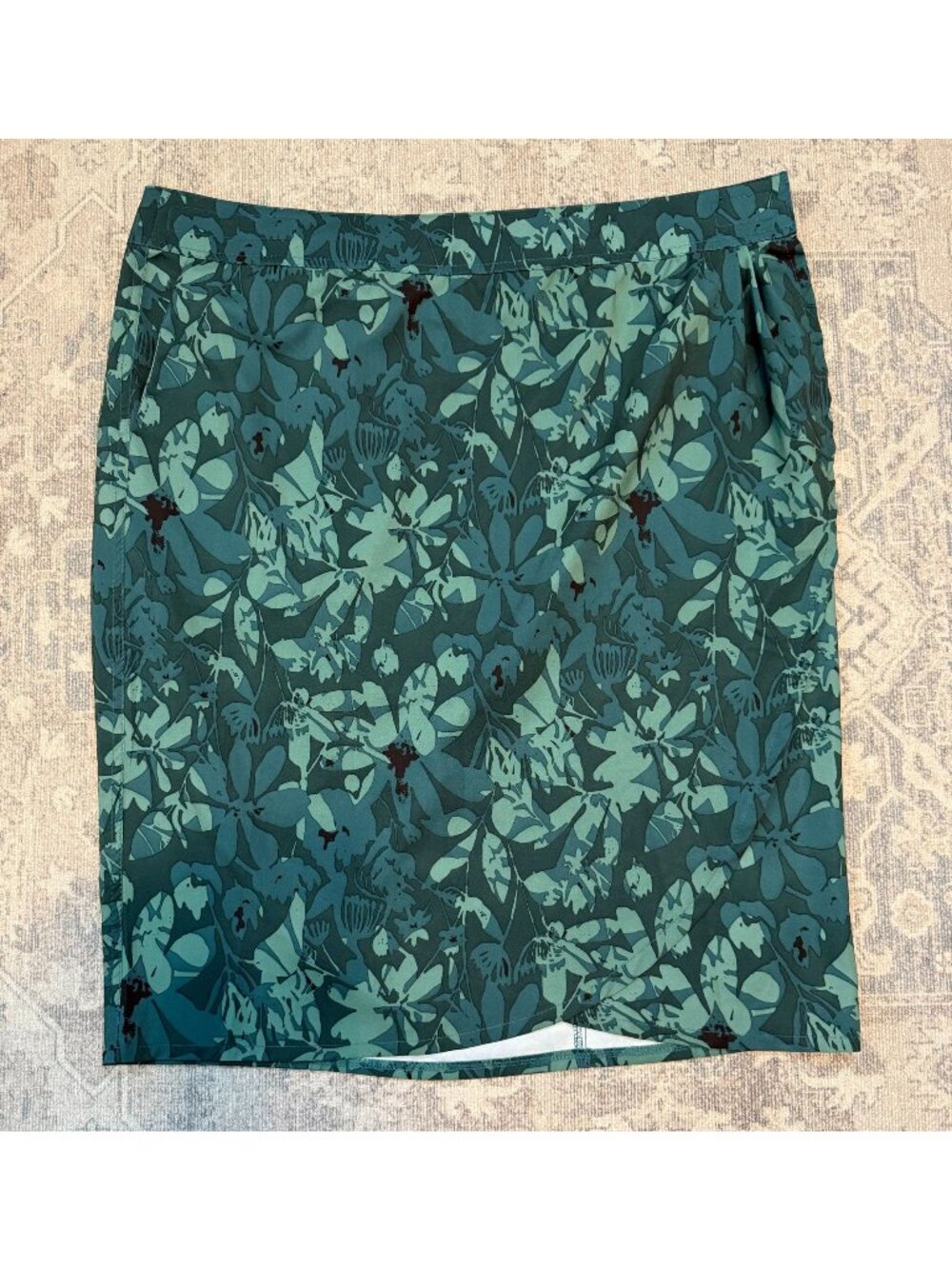 Ripskirt Hawaii Green Floral Wrap Skirt Length 3 Size 2XL Adjustable Waist Vacay